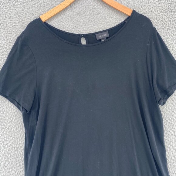 J Jill Top Womens Large Black Wearever Short Sleeve Pullover Stretch Side Slit - Picture 2 of 10